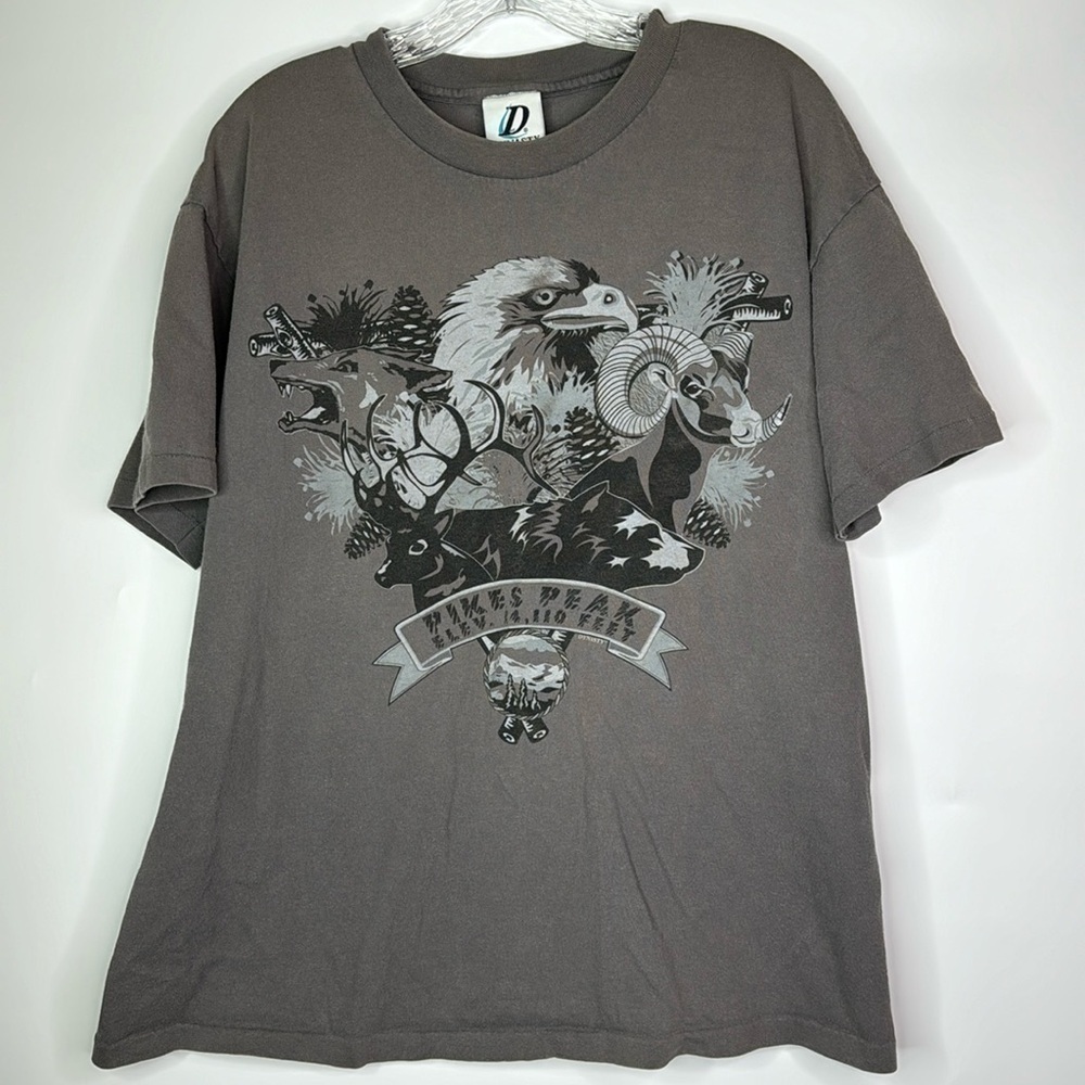 Vintage Dynasty Pikes Peak Colorado Gray Tshirt Large